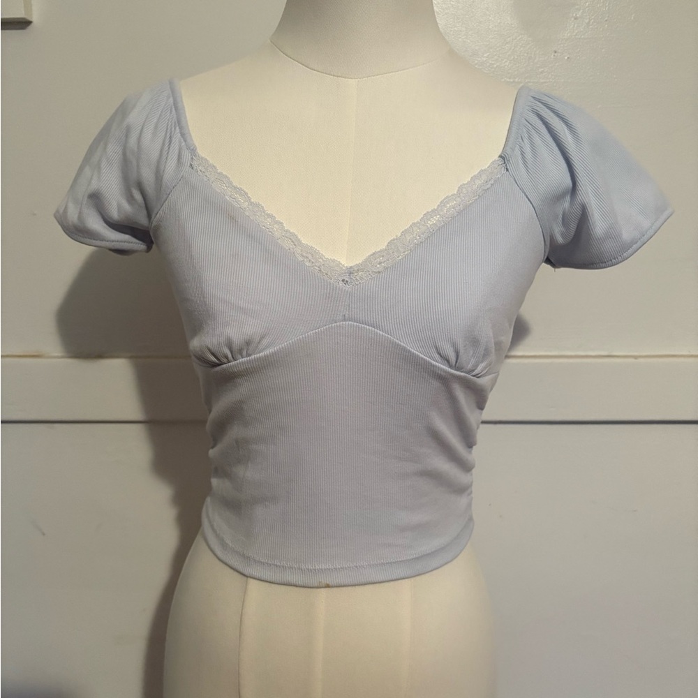 Aeropostale Blue Fitted Crop Top